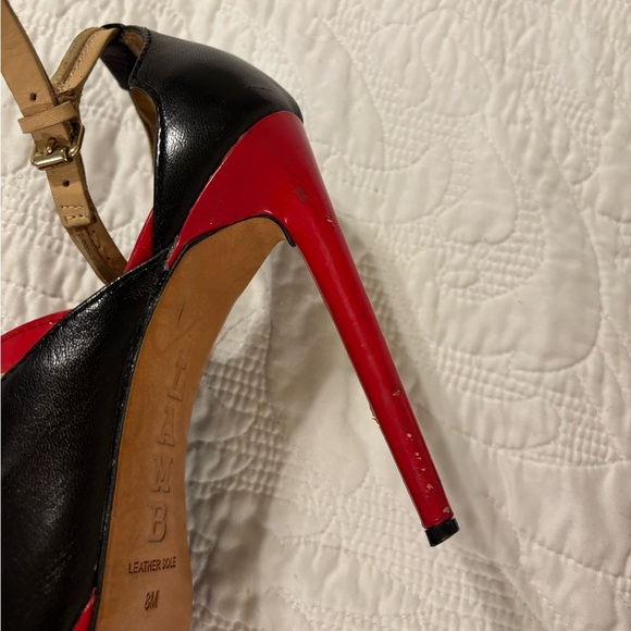 L.A.M.B. Red black.& Vanetta leather heels size 8 vintage - Picture 8 of 10
